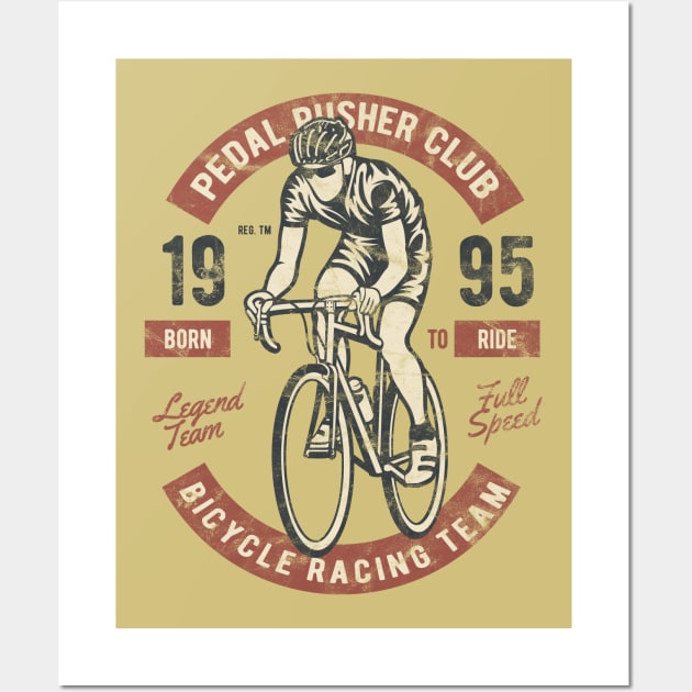 Distressed Retro Cycling Team Wall Art by AmberDawn